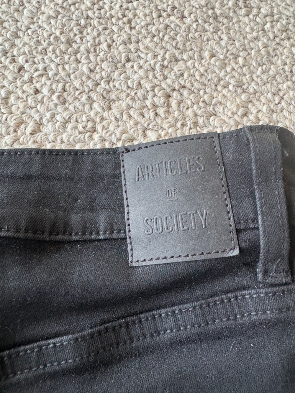 Articles of Society Linden High Rise Crop Flare Jeans Black Metallic 12 Glam - Picture 7 of 10